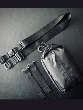 Men's Black Sling Belt Bag - Minimal Everyday Crossbody